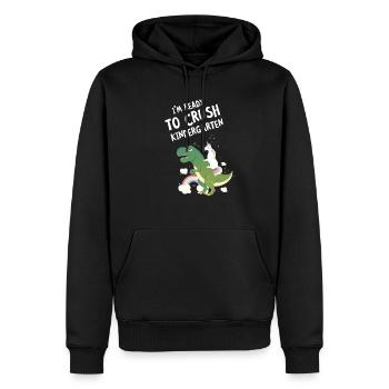 I'm Ready To Crush Kindergarten Dinosaur Unicorn - Men’s Premium Organic Hoodie - black - Front - Nico (187cm)