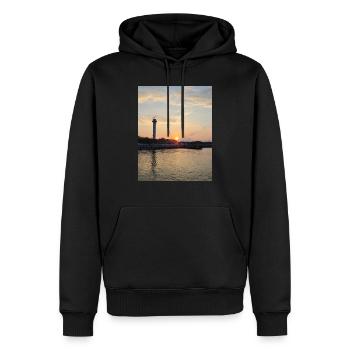 Polish Baltic Sea (sunset) - Men’s Premium Organic Hoodie - black - Front - Nico (187cm)