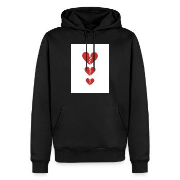 3 Gebrochene Herzen - Männer Premium Bio Hoodie - Schwarz - Vorne - Nico (187cm)