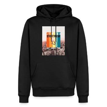 Streetwear - Männer Premium Bio Hoodie - Schwarz - Vorne - Nico (187cm)
