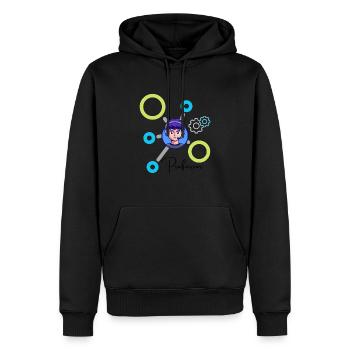 professor - Männer Premium Bio Hoodie - Schwarz - Vorne - Nico (187cm)