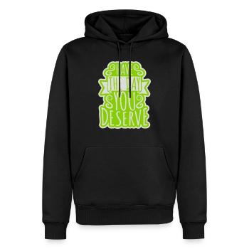 the day you deserve - Men’s Premium Organic Hoodie - black - Front - Nico (187cm)
