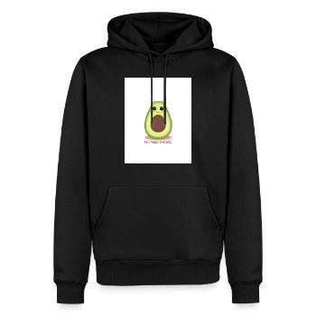 Avocado - happy - Männer Premium Bio Hoodie - Schwarz - Vorne - Nico (187cm)