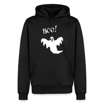 Hou! Fantôme Fantôme Halloween - Sweat à capuche Premium bio Homme - noir - Devant - Nico (187cm)