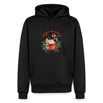 Tasse Christmas Hot Chocolate - Männer Premium Bio Hoodie - Schwarz - Vorne - Nico (187cm)