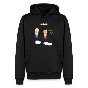 Pallaparents volants - Sweat à capuche Premium bio Homme - noir - Devant - Nico (187cm)