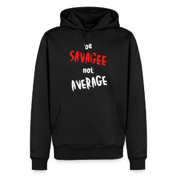 Wild sein - Männer Premium Bio Hoodie - Schwarz - Vorne - Nico (187cm)