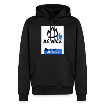 Motivateur, inscription cool .texte intéressant - Sweat à capuche Premium bio Homme - noir - Devant - Nico (187cm)