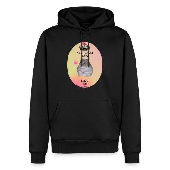 Keep calm - Sweat à capuche Premium bio Homme - noir - Devant - Nico (187cm)