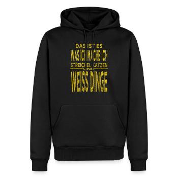 zitat katze witzig meerkatze humor bday tier cool - Männer Premium Bio Hoodie - Schwarz - Vorne - Nico (187cm)
