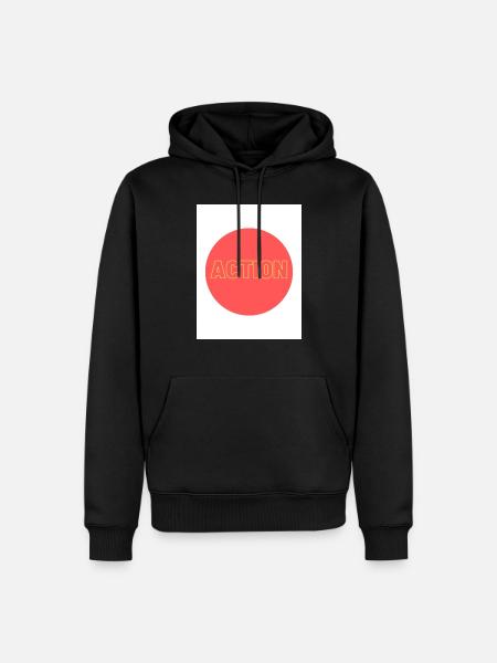 action - Männer Premium Bio Hoodie - Schwarz