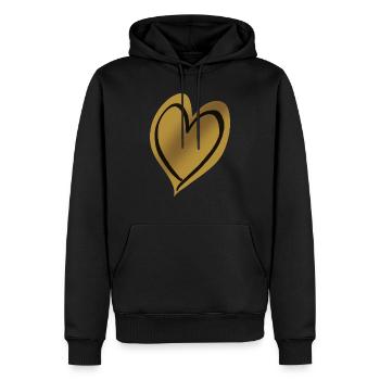 Herz Gold schwarz - Männer Premium Bio Hoodie - Schwarz - Vorne - Nico (187cm)