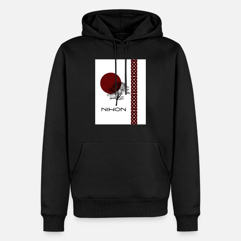 Nihontree - Sweat à capuche Premium bio Homme - noir
