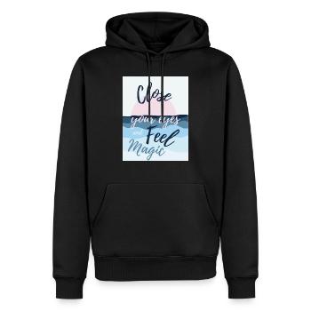 Spüren Sie Magie - Männer Premium Bio Hoodie - Schwarz - Vorne - Nico (187cm)
