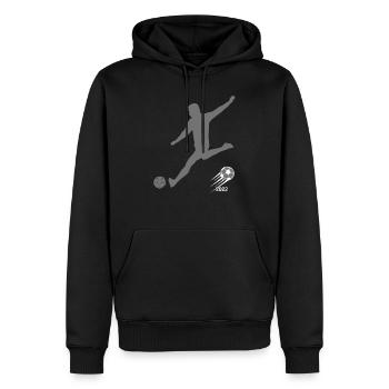 Sport Ballsport Ball Bewegung Fußball Soccer - Männer Premium Bio Hoodie - Schwarz - Vorne - Nico (187cm)