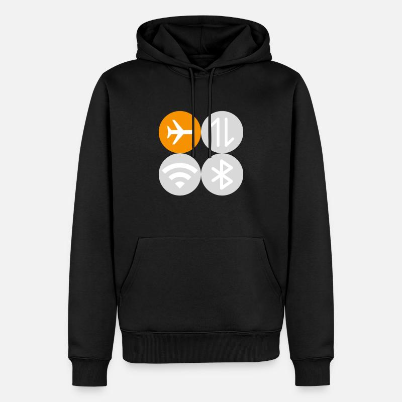 Quick Menu Flug Modus - Männer Premium Bio Hoodie - Schwarz