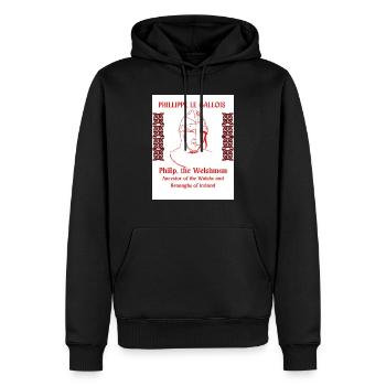PHILLIPPE LE GALLOIS, ANCESTORS OF THE WALSHS - Men’s Premium Organic Hoodie - black - Front - Nico (187cm)