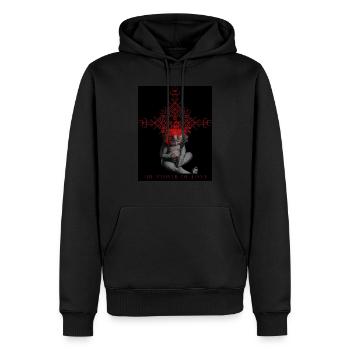Le pouvoir de l’amour - Sweat à capuche Premium bio Homme - noir - Devant - Nico (187cm)