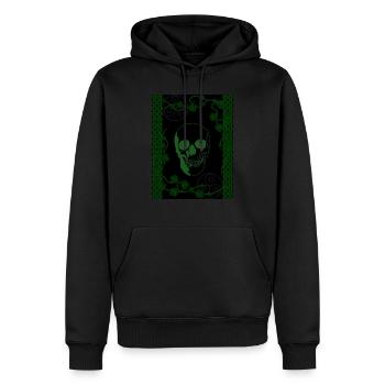 Crâne vert - Sweat à capuche Premium bio Homme - noir - Devant - Nico (187cm)