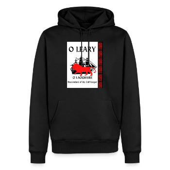 Nom de famille O Leary - Sweat à capuche Premium bio Homme - noir - Devant - Nico (187cm)