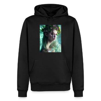 Mystische Fee Elfen Prinzessin High Resolution - Männer Premium Bio Hoodie - Schwarz - Vorne - Nico (187cm)