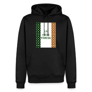Fête de la Saint-Patrick - Sweat à capuche Premium bio Homme - noir - Devant - Nico (187cm)