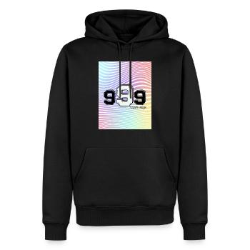 never stop - Männer Premium Bio Hoodie - Schwarz - Vorne - Nico (187cm)