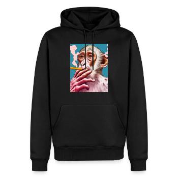 Monkey business - Men’s Premium Organic Hoodie - black - Front - Nico (187cm)