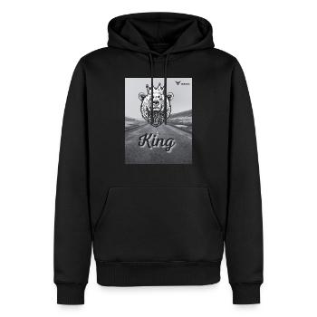 Roi - Sweat à capuche Premium bio Homme - noir - Devant - Nico (187cm)