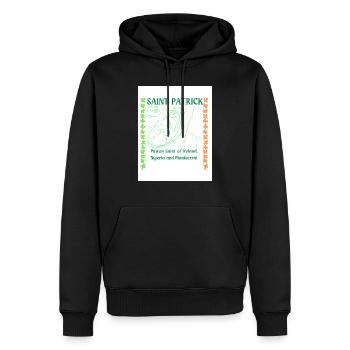 Sankt Patrick - Männer Premium Bio Hoodie - Schwarz - Vorne - Nico (187cm)
