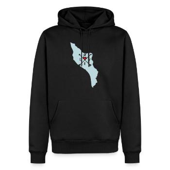 Il d'oléron liebt alle Richtungen - Männer Premium Bio Hoodie - Schwarz - Vorne - Nico (187cm)