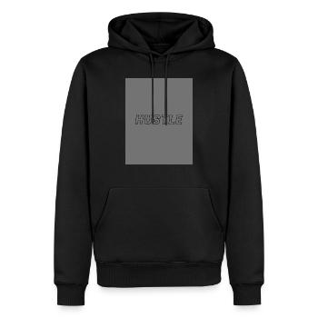 hustle - Männer Premium Bio Hoodie - Schwarz - Vorne - Nico (187cm)