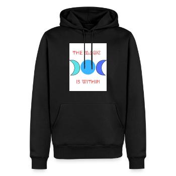 The magic is within - Men’s Premium Organic Hoodie - black - Front - Nico (187cm)