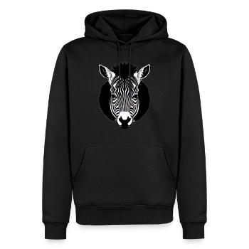 Fun Zebra Cartoon lustig Natur Tier Safari 11 - Männer Premium Bio Hoodie - Schwarz - Vorne - Nico (187cm)