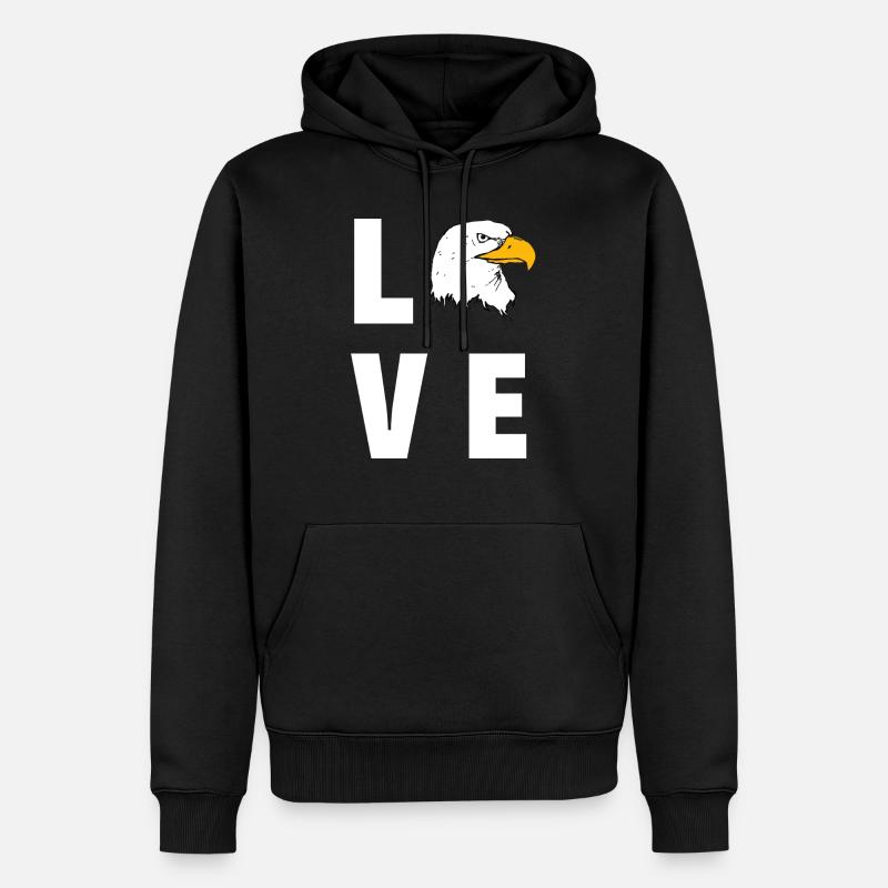 Aigle d’amour - Sweat à capuche Premium bio Homme - noir