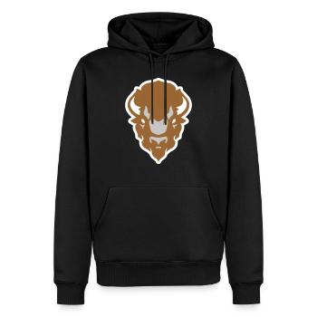 Bison buffle indien colorié - Sweat à capuche Premium bio Homme - noir - Devant - Nico (187cm)