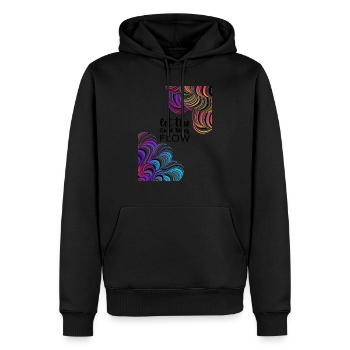 Laissez couler les bons moments - Sweat à capuche Premium bio Homme - noir - Devant - Nico (187cm)