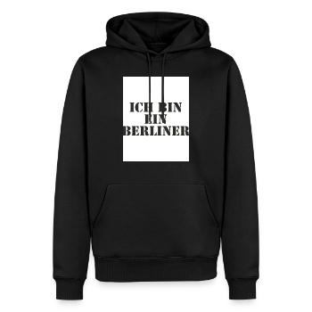 Ich bin ein Berliner - Männer Premium Bio Hoodie - Schwarz - Vorne - Nico (187cm)