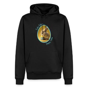 Frohe Ostern | Osterhäschen | Osterhase - Männer Premium Bio Hoodie - Schwarz - Vorne - Nico (187cm)