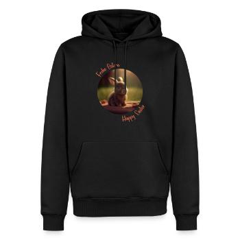 Frohe Ostern | Osterhäschen | Osterhase - Männer Premium Bio Hoodie - Schwarz - Vorne - Nico (187cm)