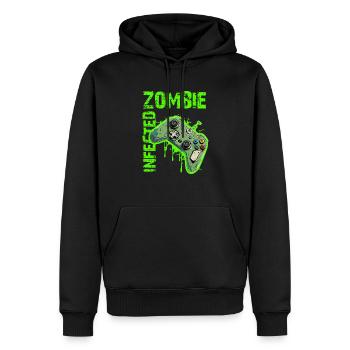 Joueur infecté par des zombies - Sweat à capuche Premium bio Homme - noir - Devant - Nico (187cm)
