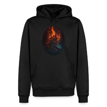 Brennende Rose Geschenk - Männer Premium Bio Hoodie - Schwarz - Vorne - Nico (187cm)