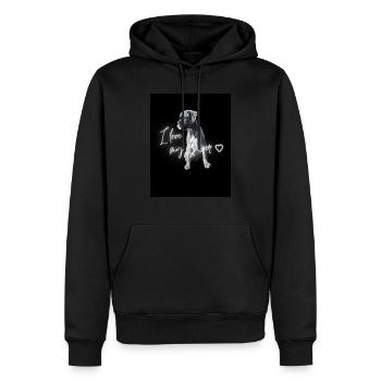 J’adore mon Boxer - Sweat à capuche Premium bio Homme - noir - Devant - Nico (187cm)