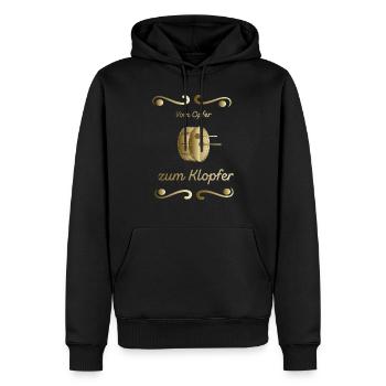 Drumm - Männer Premium Bio Hoodie - Schwarz - Vorne - Nico (187cm)