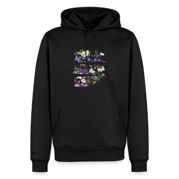 Fleurs printanières - Réveil printanier - Sweat à capuche Premium bio Homme - noir - Devant - Nico (187cm)
