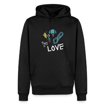 Ich liebe Klettern - Männer Premium Bio Hoodie - Schwarz - Vorne - Nico (187cm)