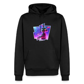 Rabbit Dj - Männer Premium Bio Hoodie - Schwarz - Vorne - Nico (187cm)