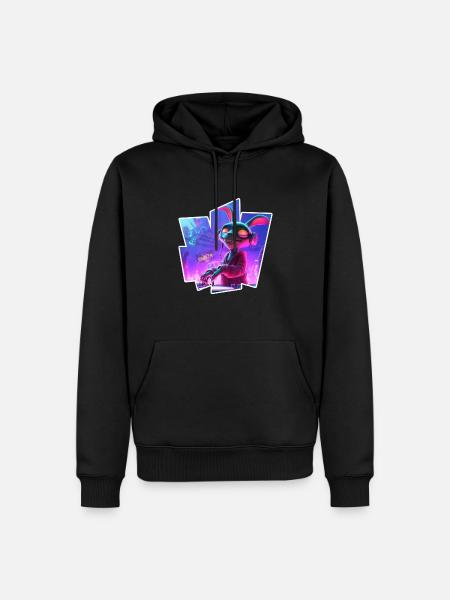 Rabbit Dj - Männer Premium Bio Hoodie - Schwarz