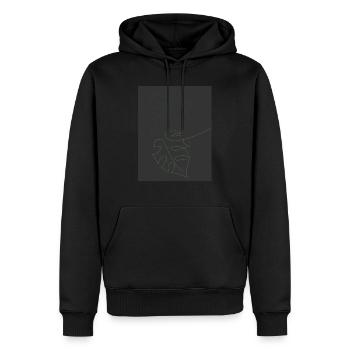 Oneline Pflanze - Männer Premium Bio Hoodie - Schwarz - Vorne - Nico (187cm)