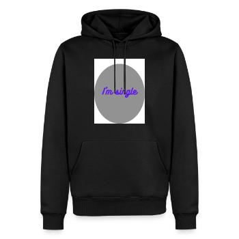 I m single - Sweat à capuche Premium bio Homme - noir - Devant - Nico (187cm)